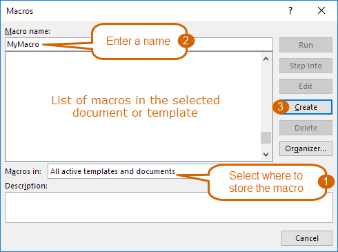 word for mac editor tools macros